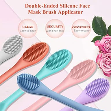 REVEX Silicone Face Mask Applicator,Face Scrubber,Lymphatic Drainage Massager,Pore Cleaning Brush,2Pcs Mask Applicator Tool for Facial Mud,Contour Face Brush for Lymphatic Drainage.(Pink+Gray) - Image 7