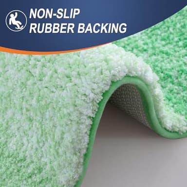 OLANLY Bathroom Rugs Mat 24x16, Extra Soft Absorbent Microfiber Bath Rugs, Rubber Backing, Quick Dry, Machine Washable Bath Mats for Bathroom Floor, Tub and Shower, Home Decor Accessories, Green - Image 5