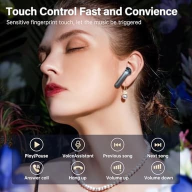 Sisism A10 Pro Wireless Earbuds, Bluetooth 5.3 Headphones HiFi Stereo 50H Playback LED Digital Display Ear Buds with ENC Noise Canceling Headset, IPX7 Waterproof Earphones for Gym/Running/Work - Image 6