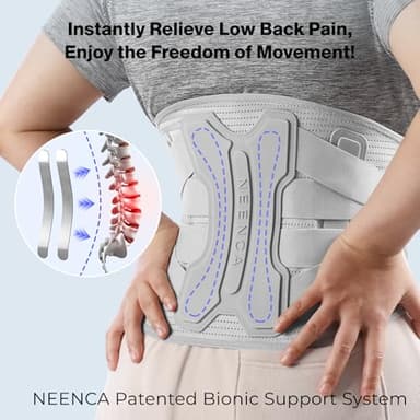 NEENCA Back Brace for Lower Back Pain Relief with Bionic Support System, Lumbar Support Belt for Women&Men with Lumbar Pad, Soft Breathable 3D Knit Fabric for Herniated Disc, Sciatica, Scoliosis... - Image 4