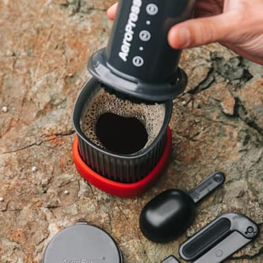 AeroPress Go, Extra Small Portable Coffee Maker Kit, Travel, Hiking & Camping, All-in-One French Press, Pour-Over & Espresso Style Manual Brewer, 2 Min Brew Makes a Less Bitter, More Flavorful Cup - Image 6