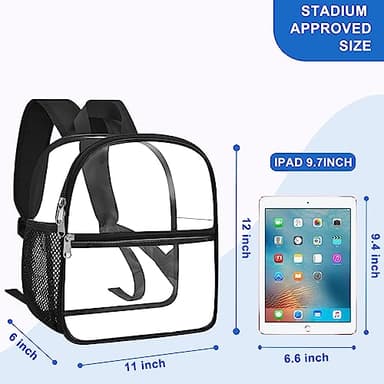 Oraben Clear Backpack for Stadium Events Clear Bag Small Stadium Backpack Waterproof 12x6x12 for Women Men Adult Concert Sports - Image 3