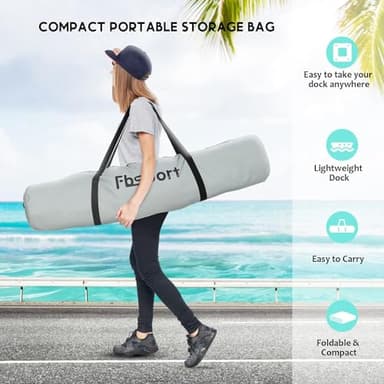 FBSPORT Inflatable Floating Dock, Inflatable Air Dock Platform Floating Island Raft with Non-Slip Surface, Inflatable Water Floating Dock Mat for Lake Pool Beach Ocean, 5x6x0.5 ft, Green - Image 7