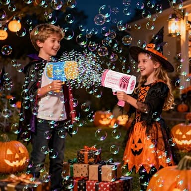 Bubble Machine Gun, 69 Holes Bubble Gun with Lights, Pink Outdoor Summer Beach Kids Bubbles Toys Birthday Wedding Party Halloween Fun for Girls Boys - Image 6