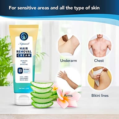 Hair Removal Cream: Intimate/Private Hair Removal Cream for Women and Men - Hair Removal for Body Legs Arms Underarms - Painless Bikini Hair Removal Cream - Depilatory Cream - Skin Friendly - 120g - Image 2