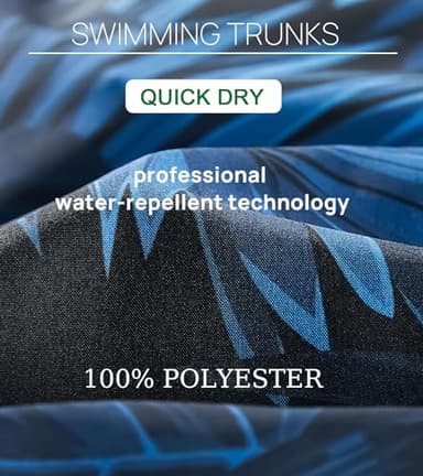 APTRO Men's Swim Trunks 9" Quick Dry Bathing Suit Big & Tall Beach Swimsuits T16 Palm-Blue L - Image 4