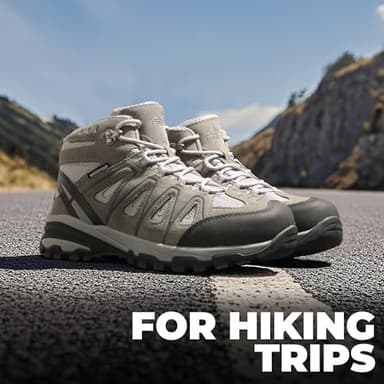 NORTIV 8 Women's Waterproof Hiking Boots Outdoor Trekking Camping Trail Hiking Boot Seeker,Size 5,Light Grey,Seeker - Image 8