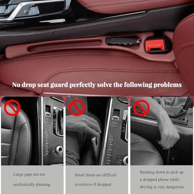 Jtonust No Drop Seat Guard, 2025 New Car Seat Side Gap Filler, Seat Gap Fillers for All Cars, Prevents Items from Falling, Easy to iInstall (Black) - Image 7