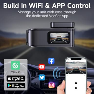 Dash Cam Front and Rear: 2.5K+1080P Dual Dash Camera for Cars, Ecomoment Car Camer with 1.47" IPS Screen, Built-in Wi-Fi, 170° Wide Angle, Night Vision, G-Sensor, 24H Parking Mode, Included 32GB Card - Image 5
