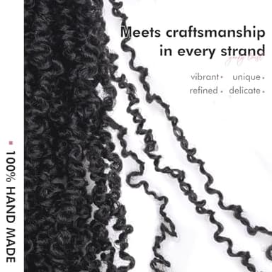 Toyotress Yanky Twist Crochet Hair - 12 Inch 8 Packs (30 Strands/Pcs) Fluffy Spring Mini Twist Short Bob Passion Twist, Natural Black Pre-Looped Crochet Braids Braiding Hair (12 Inch, 1B-8P) - Image 4