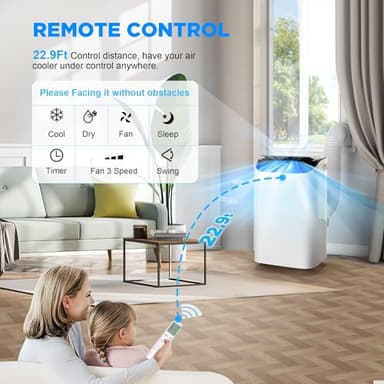 Humhold 14000 BTU Portable Air Conditioners with Remote Control, 3-in-1 Free Standing Cooling AC Unit with Fan & Dehumidifier, Cools Room up to 700 sq.ft, Smart/Sleep Mode,3 Speed,Auto Swing,24H Timer - Image 4
