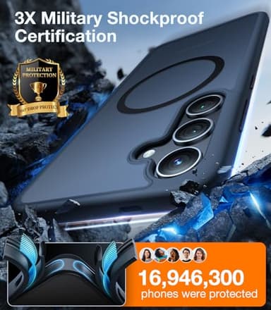 TORRAS Magnetic Shockproof Designed for Samsung Galaxy S24 Plus Case [Military Grade Drop Tested] [Compatible with MagSafe] Translucent Slim Hard Protective Case for S24 Plus Case, Black - Image 4