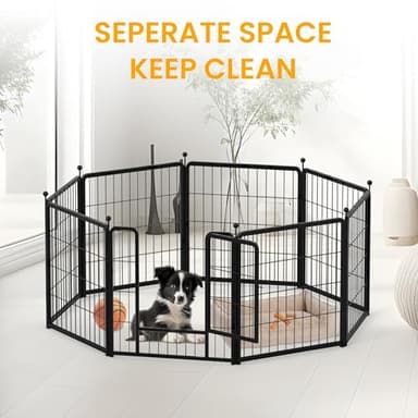 Dog Playpen 24 Inch 16 Panels, Ideal Dog Fence for Puppy/Small Dogs Indoor & Outdoor Bliss, Perfect Dog Pen for Camping, Yard, RV, Garden Fence, Black - Image 3