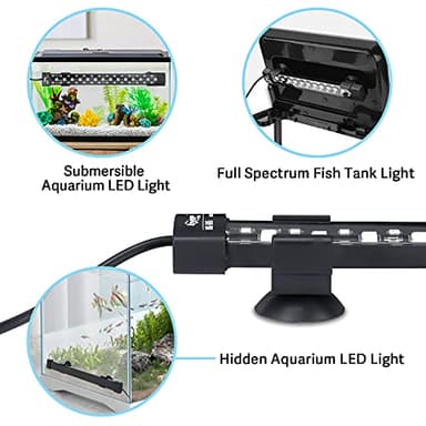 hygger 24/7 Mode Submersible Aquarium LED Light, Full Spectrum Hidden Fish Tank Light with 3 Rows Beads 7 Colors Auto On Off Sunrise-Daylight-Moonlight, Adjustable Timer Brightness 6W - Image 4