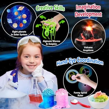 UNGLINGA 250+ Science Experiments Kits for Kids, Boys Girls Toys Birthday Gifts Ideas, Chemistry Set, S.T.E.M Activities Educational Project, Volcano Scientist Kit - Image 3