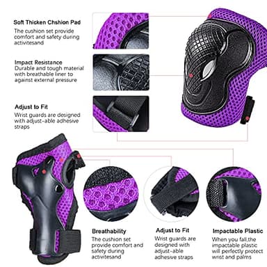 Kids Bike Helmet for 3-5-8-14+ Age Girls and Boys, Kids Helmet with Knee Pads Elbow Pads Wrist Guards,Ventilation Multi-Sport Scooter Roller Skate Rollerblading Skateboarding Climbing Cycling - Image 2
