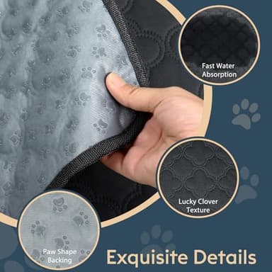 FunFurry Washable Pee Pads for Dogs - 4 Pack Reusable Pee Pads，Waterproof Puppy Pads，Pet Training Pads，Super Absorbent with Dog Paw Shape Non-Slip Backing (Dark Grey, 18" X 24" - 4 Pack) - Image 5