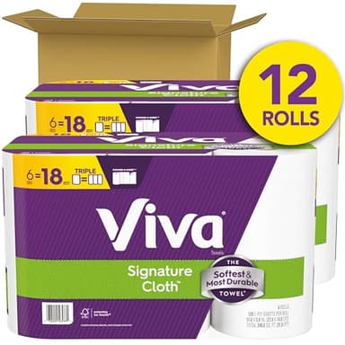 Viva Signature Cloth Paper Towels, 12 Triple Rolls, 129 Sheets per Roll - Image 2