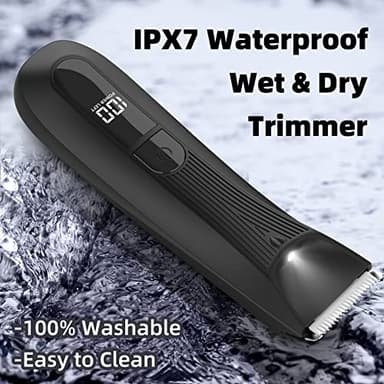 INVJOY Manscape Body & Pubic Hair Trimmer for Men w/Light - No Nick, No Cut, Balls Trimmer - No Razor Burn Groin, Body Groomer Shaver, IPX7 Waterproof Electric Razor w/Recharge Dock, Gift for Men Dad - Image 4