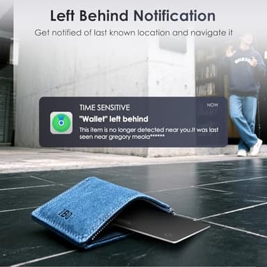 Wallet Tracker Card Air-Tag (iOS Only) - Work with Apple Find My, Bluetooth Tracker Smart Tracking Card Wallet Finder, 0.07in Slim, IP68 Waterproof, Item Locator for Luggage Tags, Passports, Purse - Image 8