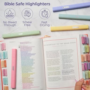 BLIEVE- Aesthetic Bible Highlighters No Bleed Through Assorted Colors, Cute Highlighter Dual Tip For Journaling Supplies And School Accessories, Bible Highlighters And Pens No Bleed (CANDY) - Image 4