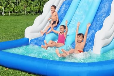 Bestway H2OGO! Tidal Trifecta Kids Inflatable Water Park | Inflatable Triple Slide and Splash Pool | Great for Kids Ages 5 and Up - Image 7
