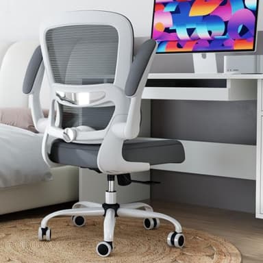 TRALT Office Chair - Ergonomic Desk Chair with Adjustable Lumbar Support, Mesh Computer Chair, Executive Chairs for Home Office Comfortable Lumbar Support (White+Black) - Image 9