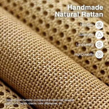 Rattan Bathroom Wall Cabinet, Boho Medicine Wall Cabinet with Double Doors and Adjustable Shelves, Tall Kitchen Wall Mounted Storage Cabinet, Floating Space Saver Over Toilet, Natural - Image 4