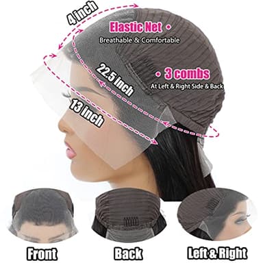 Filrku Water Wave Lace Front Wigs 13x4 HD Trasparent Glueless Lace Frontal Wigs for Women Pre Plucked with Baby Hair 180 Density Wet and Wavy Wigs (26 inch) - Image 5