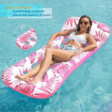 Jasonwell Inflatable Pool Float Lounge - 2 Pack Floaties Rafts for Adults Floating Lounger Sun Tanning Floats Cool Water Floaty Swimming Lake Beach Party Toys - Image 3