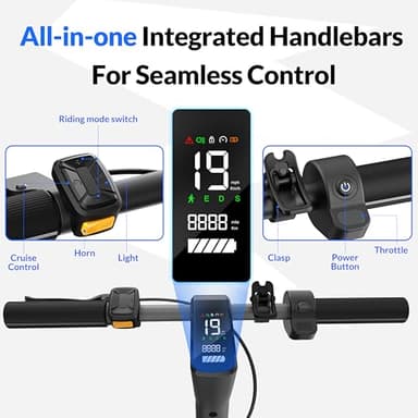 Electric Scooter ZD01,500W Peak Motor & 19MPH Electric Scooter Adults, 12-15 Mi Range Electric Kick Scooters, 8.5" Solid Tires, E-Lock& E-Horn, Lightweight Foldable Escooter for Commuter - Image 3