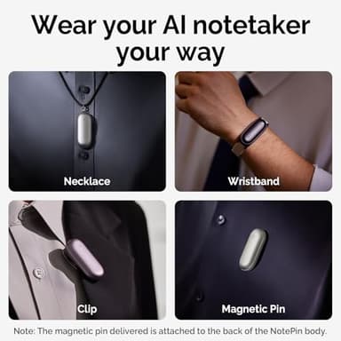 PLAUD NotePin AI Voice Recorder w/App Control, AI Notetaker w/Transcribe & Summary, Supppots 112 Languages, 64GB Memory, Audio Recorder for Lectures & Meetings, Gray - Image 2
