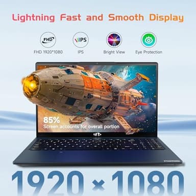 NIMO 15.6 IPS-FHD-Laptop, 16GB RAM 1TB SSD Intel Pentium Quad Core N100, Backlit Keyboard Fingerprint (Beat to i3-1115G4 Up to 3.4GHz) Computer for Student-Home WiFi 6 BT5.2 Win 11 - Image 2