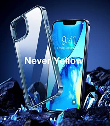TORRAS Diamond Clear Designed for iPhone 14 Case & iPhone 13 Case[Never Yellowing] [Military Grade Anti-Drop] Hard PC Back Flexible Bumper Shockproof Protective Slim Phone Cover 6.1 inch, Blue - Image 2