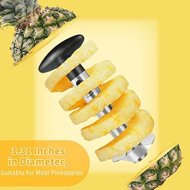 Pineapple Corer, [Upgraded, Reinforced, Thicker Blade] Newness Premium Pineapple Corer Remover (Black) - Image 2