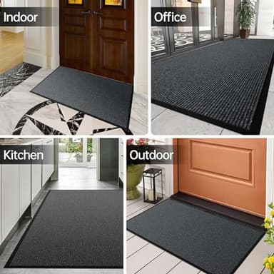 Naturei Front Door Mat, 3' x 6' Heavy Duty Indoor Outdoor Door Mat for Entryway, Commercial Door Mats Entrance, Low Profile Welcome Mats Non-Slip, Durable Rubber Backing Entry Mat for Patio, Home - Image 8