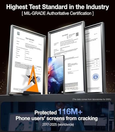 UltraGlass Unbreak Top 9H+ Glass for Samsung Galaxy S24 Ultra Screen Protector [Military Grade Shatterproof & Longest Durable] Screen Protector S24 Ultra Tempered Glass, Auto Installation, 2 Pack - Image 2