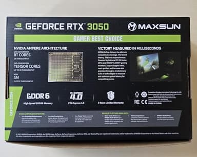 maxsun GeForce RTX 3050 6GB Graphics Cards GDDR6 Video Graphics Card GPU for Gaming PC Mini Small Form Factor SSF Slim Low Profile Design PCI Express 4.0, HDMI 2.1, DisplayPort 1.4a - Image 7