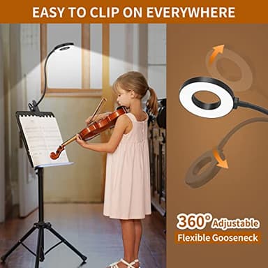 iZELL Desk Lamp, [3 Color Modes & 10 Brightness] LED Reading Light with Clamp, Flexible Gooseneck Book Light for Kids Reading Book in Bed at Night Clip on Table, Headboard, Dorm - 15.8‘’ Black - Image 4