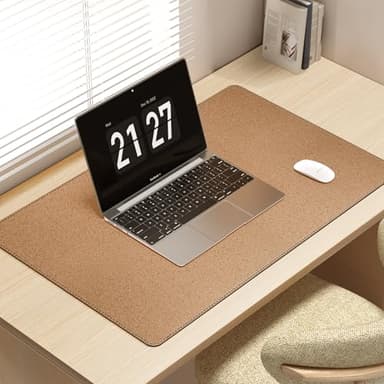 Mydours Dual-Sided Desk Pad, 40" x 20"Large Mouse mats Cork & PU Leather for Office and Home Work, Waterproof Desk Mats on The Top of Desks (Burgundy) - Image 6