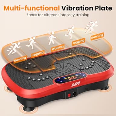 AXV Vibration Plate Fitness Platform Exercise Machine Vibrating Shaking Full Body Shaker Workout Vibrate Stand Shake Board Sport Gym for Weight Loss Fat Burner for Women Men - Image 8