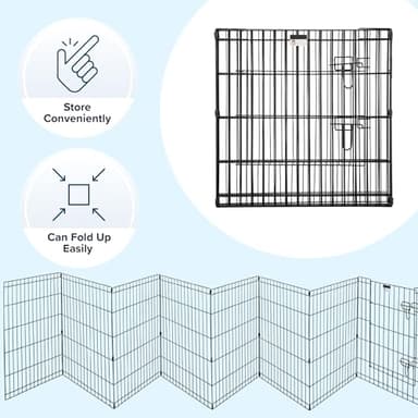 Dog Playpen - Foldable Metal Exercise Puppy Play Pen with 8 24x30in Panels - Indoor/Outdoor Pen with Door for Dogs, Cats or Small Animals by PETMAKER - Image 3