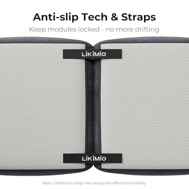 LIKIMIO 118" Modern L-Shaped Modular Sectional Sofa for Living Room, Corduroy Upholstery Dark Grey-Blue, Oversized 3-Seater Couch with Deep Seat and Movable Ottoman – No Assembly - Image 6