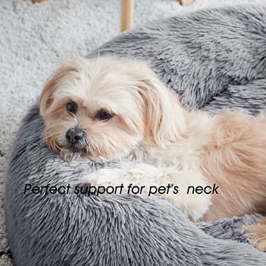 WESTERN HOME WH Calming Dog & Cat Bed, Anti-Anxiety Donut Cuddler Warming Cozy Soft Round Bed, Fluffy Faux Fur Plush Cushion Bed for Small Medium Dogs and Cats (20"/24"/27"/30") - Image 2