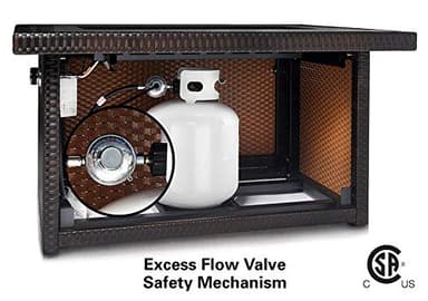 Outland Living Series 403 Fire Table – 44" 50,000 BTU Outdoor Propane Gas Fire Pit Table with Tempered Glass Top & Arctic Ice Decorative Glass Rocks, Espresso Brown - Image 6