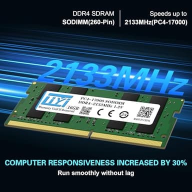 LIYI DDR4 32GB RAM (2x16GB) Kit DRAM 2133MHz PC4-19200 CL15 Unbuffered Non-ECC 1.2V Dual Channel 260Pin SODIMM for Intel and AMD Notebook Laptop RAM Computer Memory Upgrade modules - Image 3