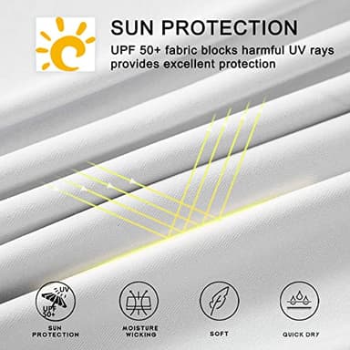 Willit Men's Sun Shirts UPF 50+ Rash Guard Long Sleeve Sun Protection Hoodie SPF UV Fishing Lightweight Athletic Running White M - Image 5