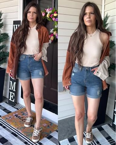 luvamia Women's Casual Ripped Denim Shorts High Rise Summer Destoryed Jeans Shorts Light Blue Size X-Large - Image 5