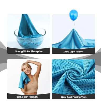 Clothirily Cooling Towels (40"x12"), Breathable Gym Towels for Neck and Face, Men & Women Workout Towel for Hot Weather, Sweat Towel for Gym Yoga, Camping, Fitness, Running, Traveling, 4 Pack - Image 4