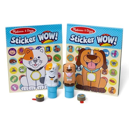 Melissa & Doug Sticker Wow!® Pets (Dog and Cat) Value Pack Arts and Crafts Collectibles - 2 Activity Pads, 2 Sticker Stampers, 2 Bonus Stacks - FSC Certified - Image 1